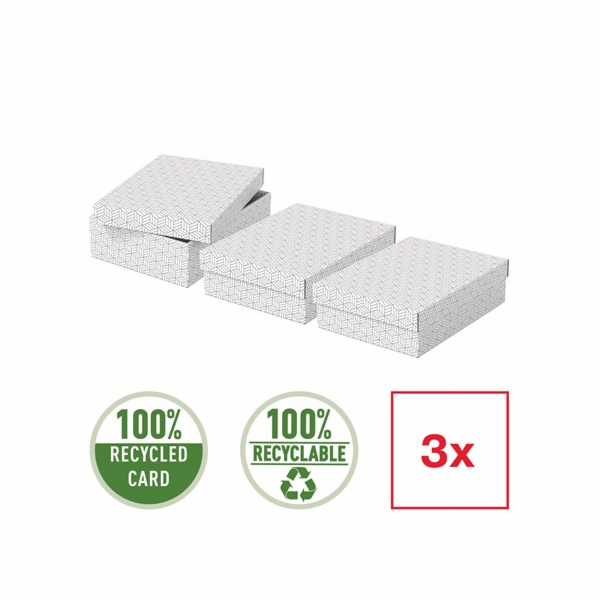 Esselte Home, set 3 ks, velikost M nízký, bílá