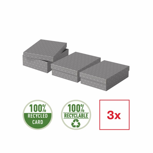 Esselte Home, set 3 ks, velikost M nízký, šedá