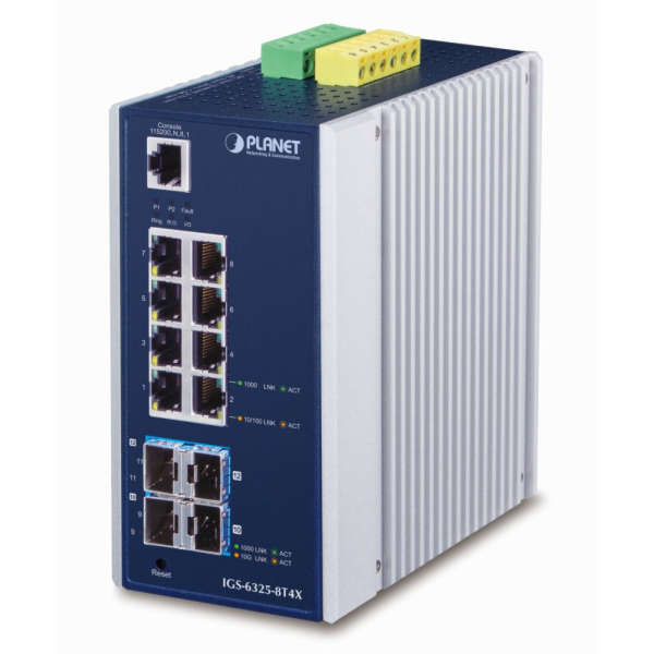 Planet IGS-6325-8T4X průmyslový L3 switch, 8x1Gb, 4x10Gb ...