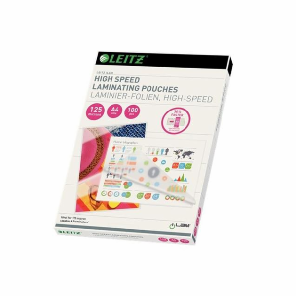 LEITZ Laminovací kapsy  iLAM A4 pro rychlou laminaci, 125...