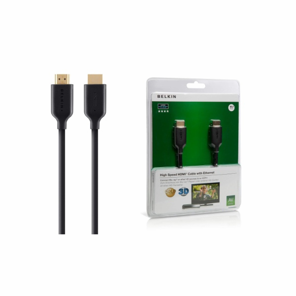 Belkin kabel HDMI HighSpeed 3D s Ethernetem,4K, zlacený - 5m