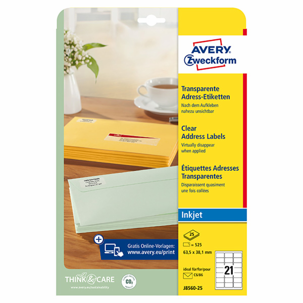 Avery Zweckform LABEL ZF J8560 63,5X38,1 25 LISTŮ/525/ LA...