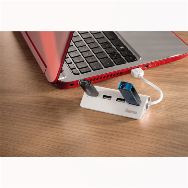 Hama 200120 USB hub, 4 porty, bílý