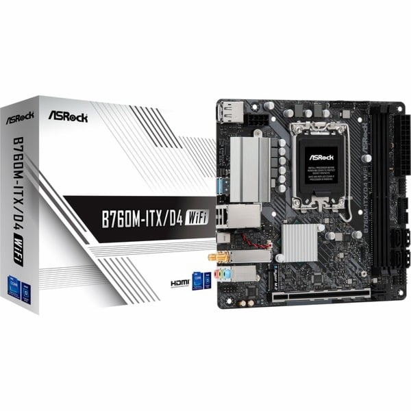 ASRock MB Sc LGA1700 B760M-ITX/D4 WiFi, Intel B760, 2xDDR...
