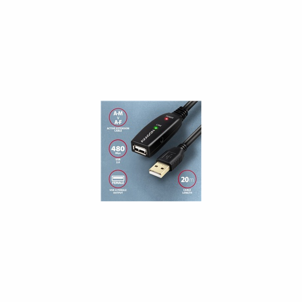 AXAGON ADR-220, USB 2.0 A-M -> A-F aktivní prodlužovací /...