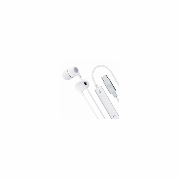 3mk sluchátka - Wired Earphones USB-C, bílá