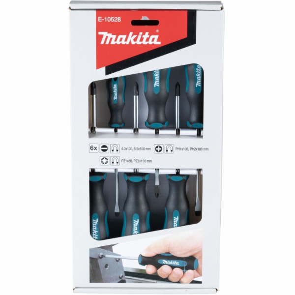 Makita E-10528 sada šroubováků 6ks (4 ks SL+2 ks PH+2 ks PZ)