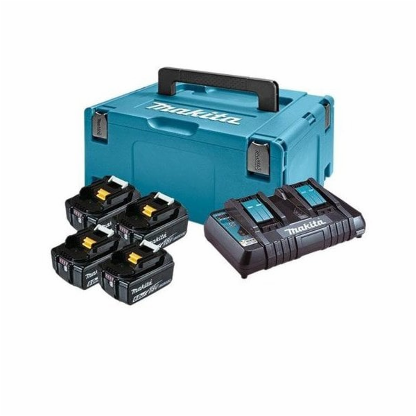 Makita 198091-4 sada Li-ion LXT 18V 4ksBL1860B+1ksDvojnab...