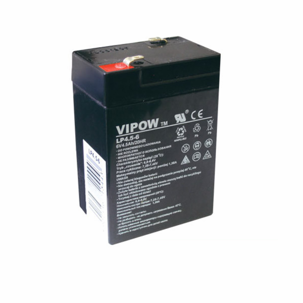 Baterie olověná 6V 4.5Ah VIPOW BAT0200