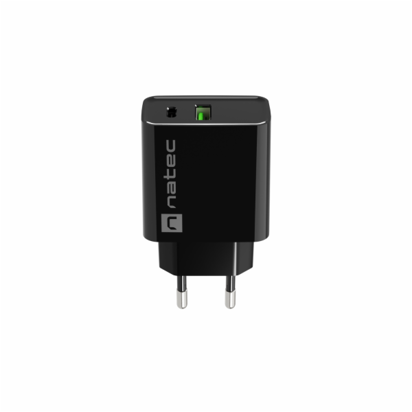 Ribera nástěnná nabíječka 1x USB-A + 1x USB-C 20W černá