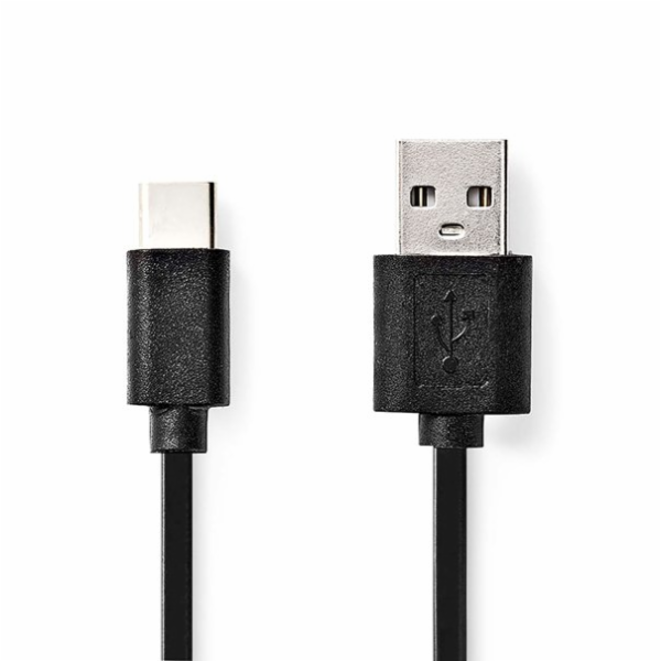 NEDIS kabel USB 2.0/ zástrčka USB-C - zástrčka USB-A/ čer...