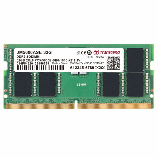 Transcend paměť 32GB DDR5 5600 SODIMM (JetRam) 2Rx8 2Gx16...