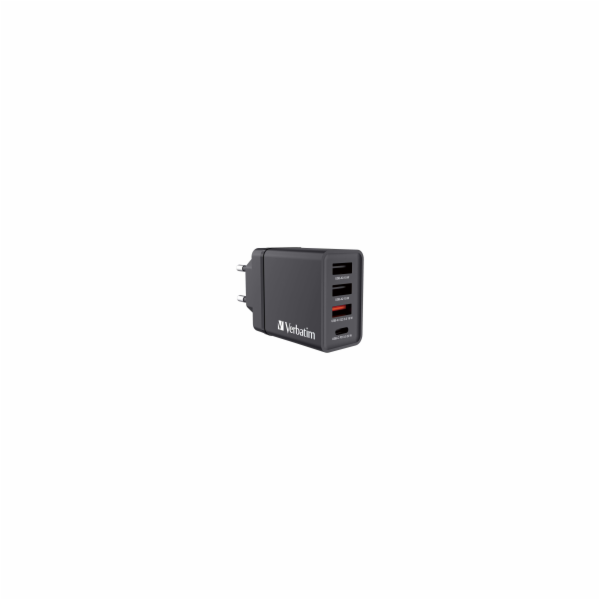 Verbatim Nabíječka 30W, 1x USB-C, 3x USB-A (černá, PD 3.0...