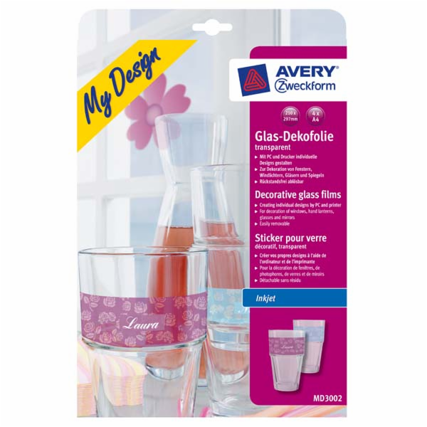 Dekorativní skleněné fólie Avery Zweckform 4 listy (MD3002)