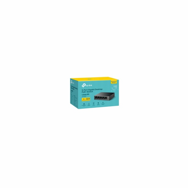 TP-Link LiteWave switch LS105GP (5xGbE, 4xPoE+, 65W, fanl...