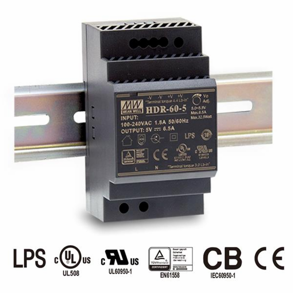 MEANWELL - HDR-60-24 - Průmyslový napájecí spínaný zdroj ...