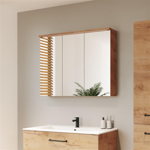 Koupelnová skříňka Domoletti, hnědá, 15,6x88,5x68,3