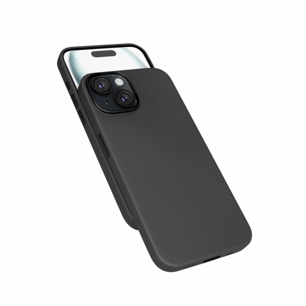 Epico Mag+ kožený kryt iPhone 15 - černá