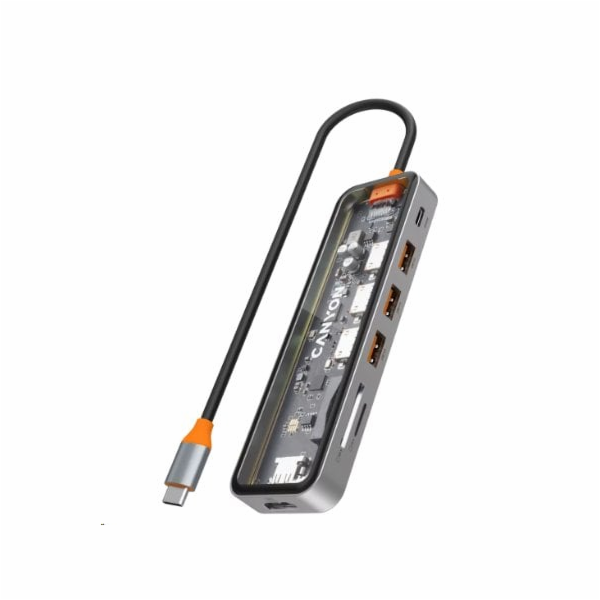 CANYON replikátor portů DS-13 7v1, 1xUSB-C PD 100W, 1xHDM...
