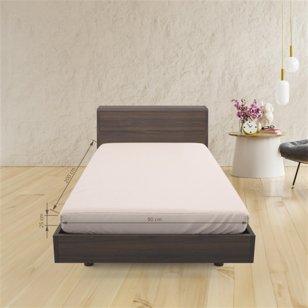 PROSTĚRADLO S GUMOU SATÉN 90X200+25 PÍSK