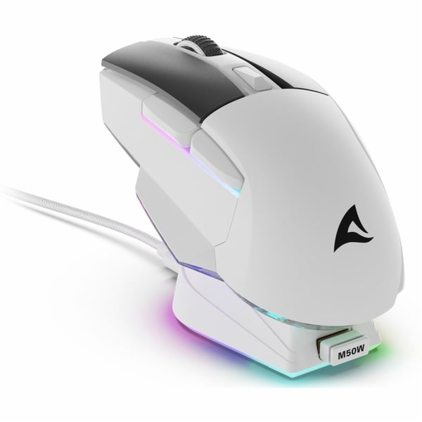Sharkoon SKILLER SGM50W (bílá, včetně nabíjecí stanice)