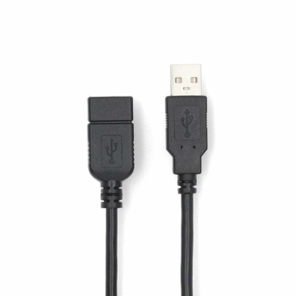 Kabel Emos USB 2.0 AM - USB 2.0 AF 3m černý