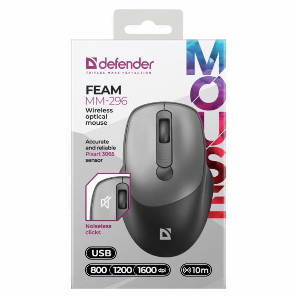 Defender FEAM MM-296 černo-šedá  52298/D