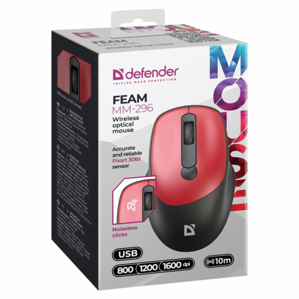 Defender FEAM MM-296  černo-červená  522