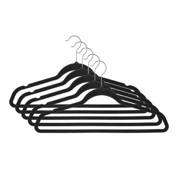 Sametová ramínka, černá, Domoletti, 5 ks