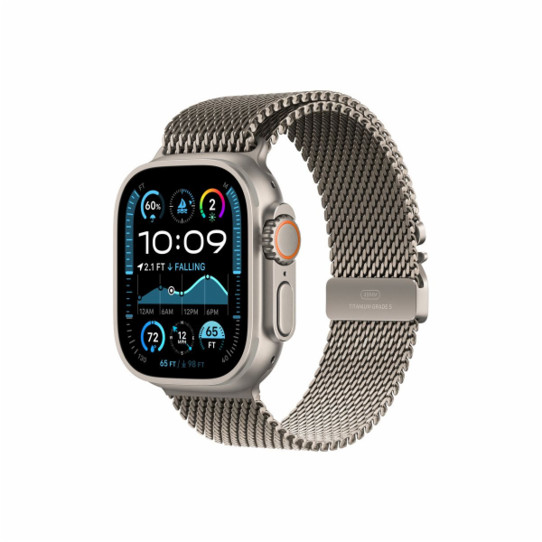 Apple Watch 49mm Natural Titanium Milanese Loop - Medium ...
