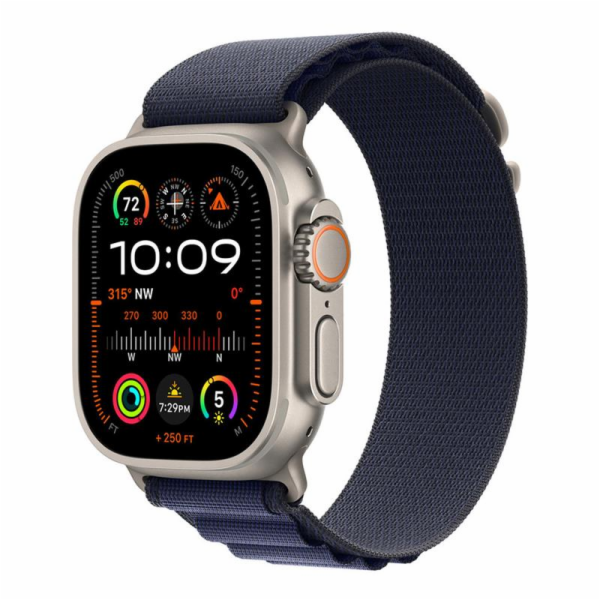 Apple Watch 49mm Navy Alpine Loop - Large - Natural Titan...