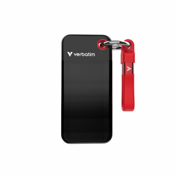 Verbatim Pocket SSD 2 TB, Externe SSD (schwarz/rot, USB-C...