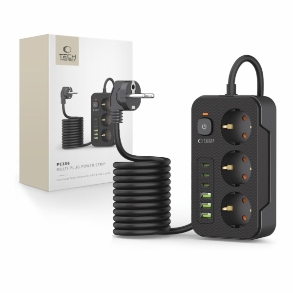 Tech-Protect Prodlužovací kabel TECH-PROTECT PC3X6, 3x6 z...