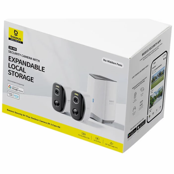Baseus Venkovní kamera Security N1 Plus 2K (sada 2ks+cent...