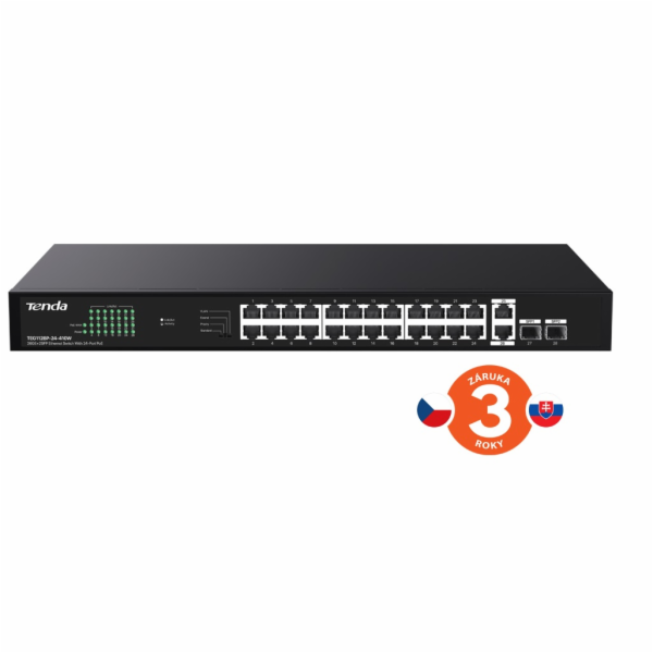 Tenda TEG1128P-24-410W PoE+ Gigabit switch 24x 1Gb/s PoE+...