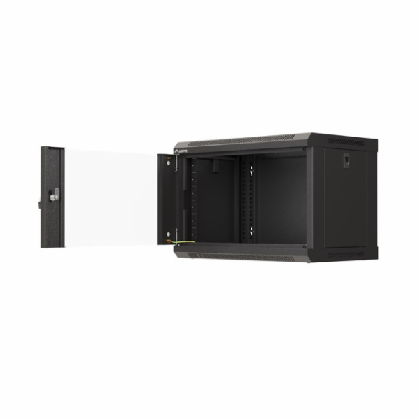 Lanberg 19" 6U 540x350 černá závěsná racková skříň se skl...