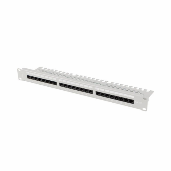 Lanberg Patch panel 24 portů 1U 19" cat.5E UTP s organizé...