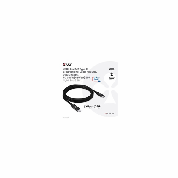 Club3D CAC-1575 USB-C, Data 20Gbps, PD 240W(48V/5A) EPR M...