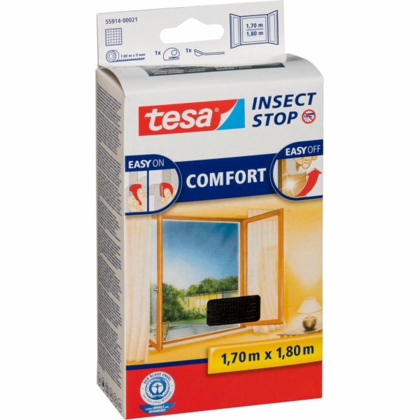 Tesa Insect Stop for Windows Hook&Loop 1,7x1,8m Black 55914
