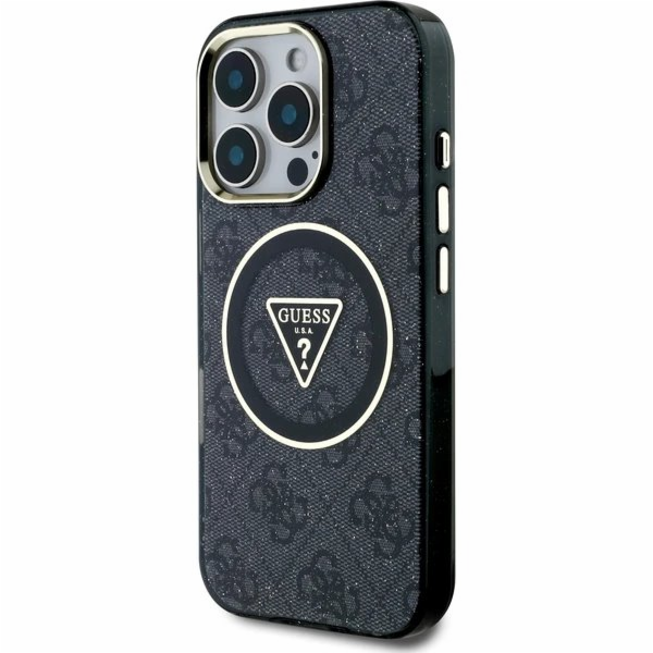 Guess Pouzdro IML Metal Glitter 4G Circle Triangle MagSaf...