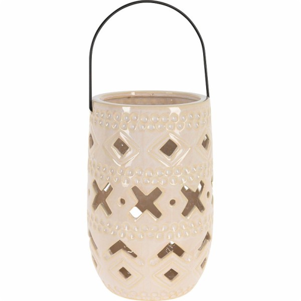 Keramická lampa 23 cm s rukojetí béžová KO-095202930bezo