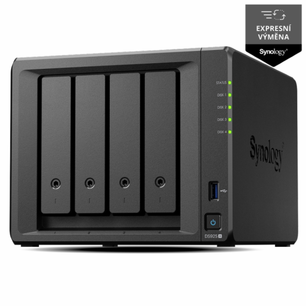 Synology NAS DS925+ 4x0HDD V1500B 4GB DDR4 ECC 2x2,5GbE R...
