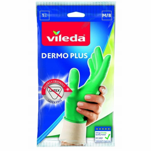 Vileda Dermo Plus „M“ rukavice Zelená Bavlna, Nitril