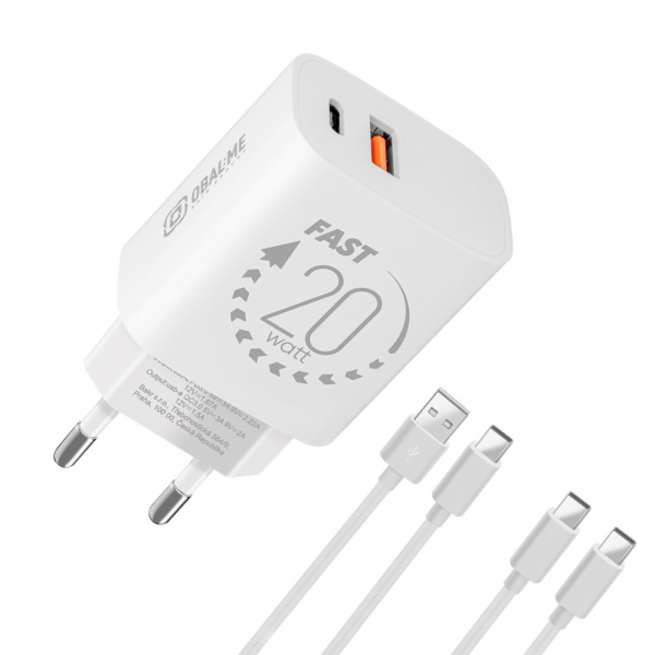 OBAL:ME nabíječka USB-A + USB-C 20W + 2x