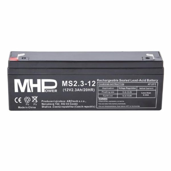 Baterie MHPower MS2.3-12 VRLA AGM 12V/2,3Ah, F1 