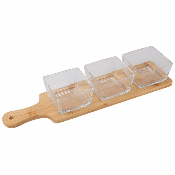 Servírovací misky na bambusovém podnose sada 4 ks KO-2100...