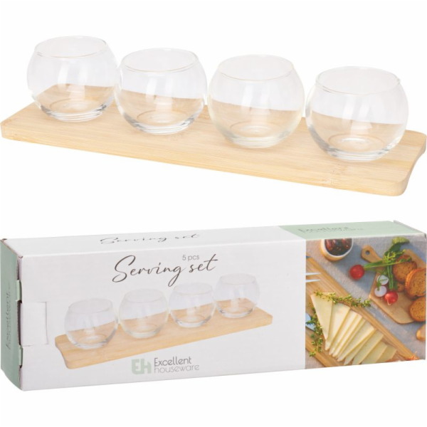 Servírovací misky na bambusovém podnose sada 5 ks KO-2100...