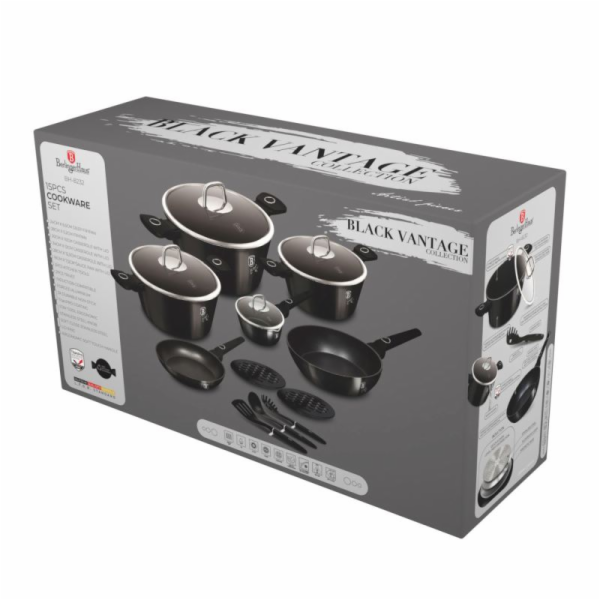 Sada nádobí s titanovým povrchem 15 ks Black Vantage Coll...