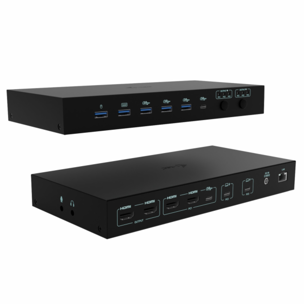 i-tec USB-C KVM Docking station for 3 Hosts, Dual Display...