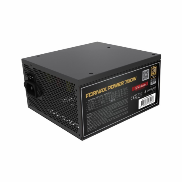 Gembird Napájecí zdroj ATX 750W s aktivním PFC, 12cm vent...